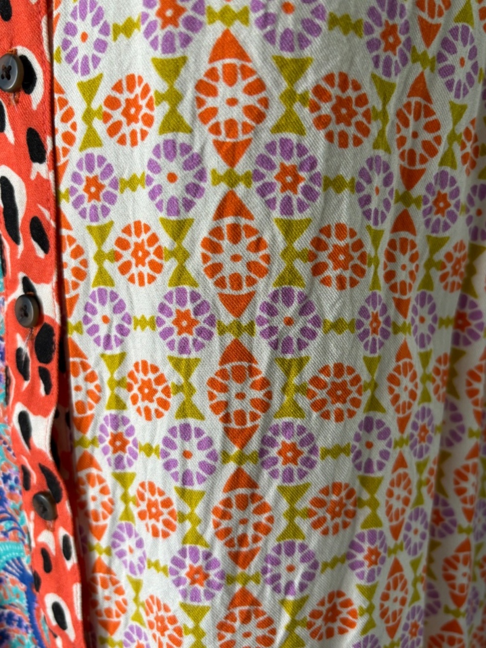 Maeve Anthropologie Mixed Print Button Up Blouse Sz S - Picture 4 of 10